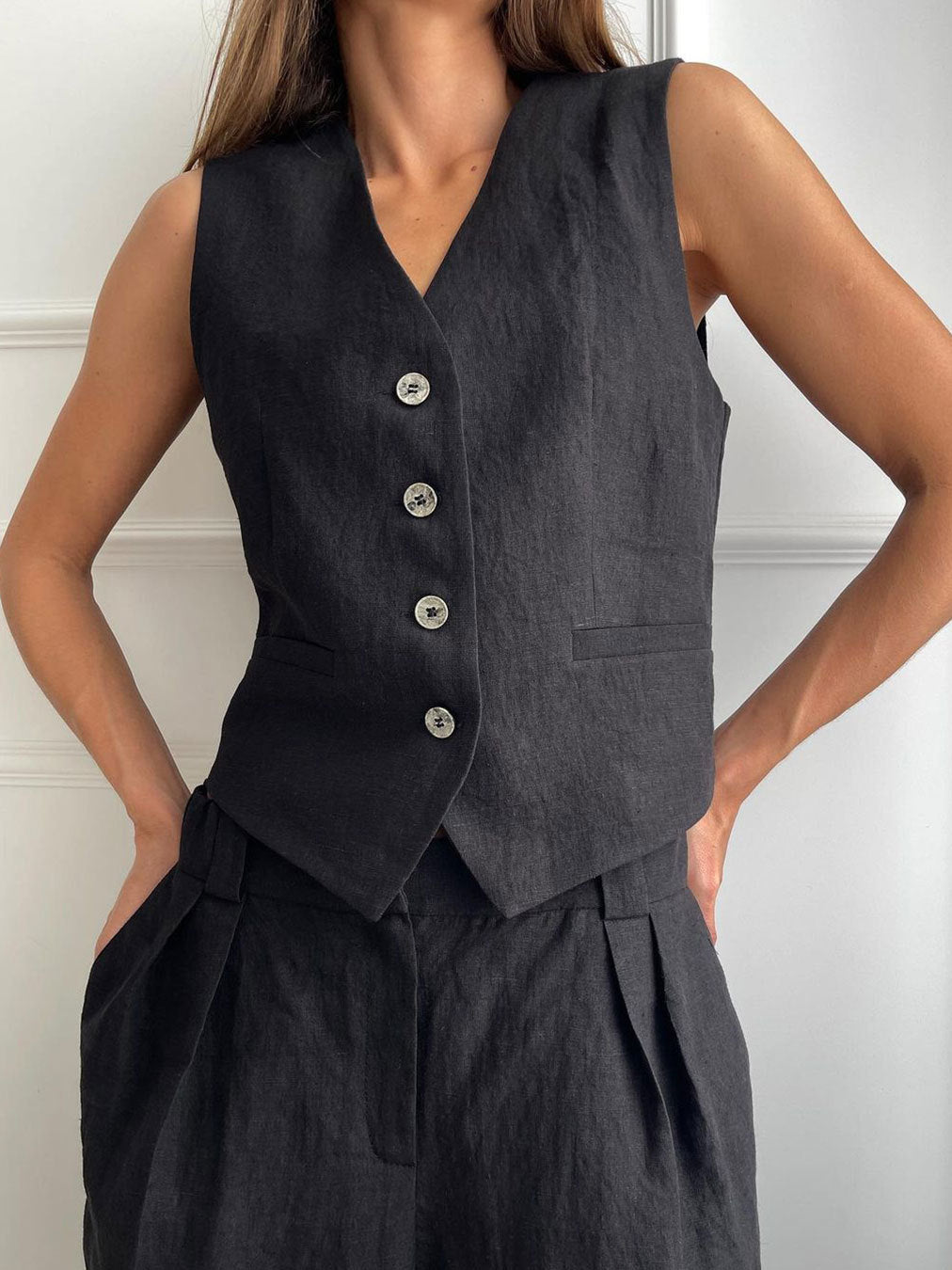 Sleeveless Vest and Pants Set