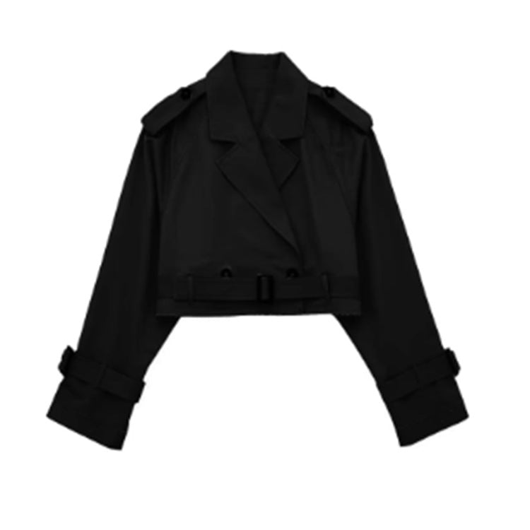 Womens Casual Frayed Edge Trench Coat