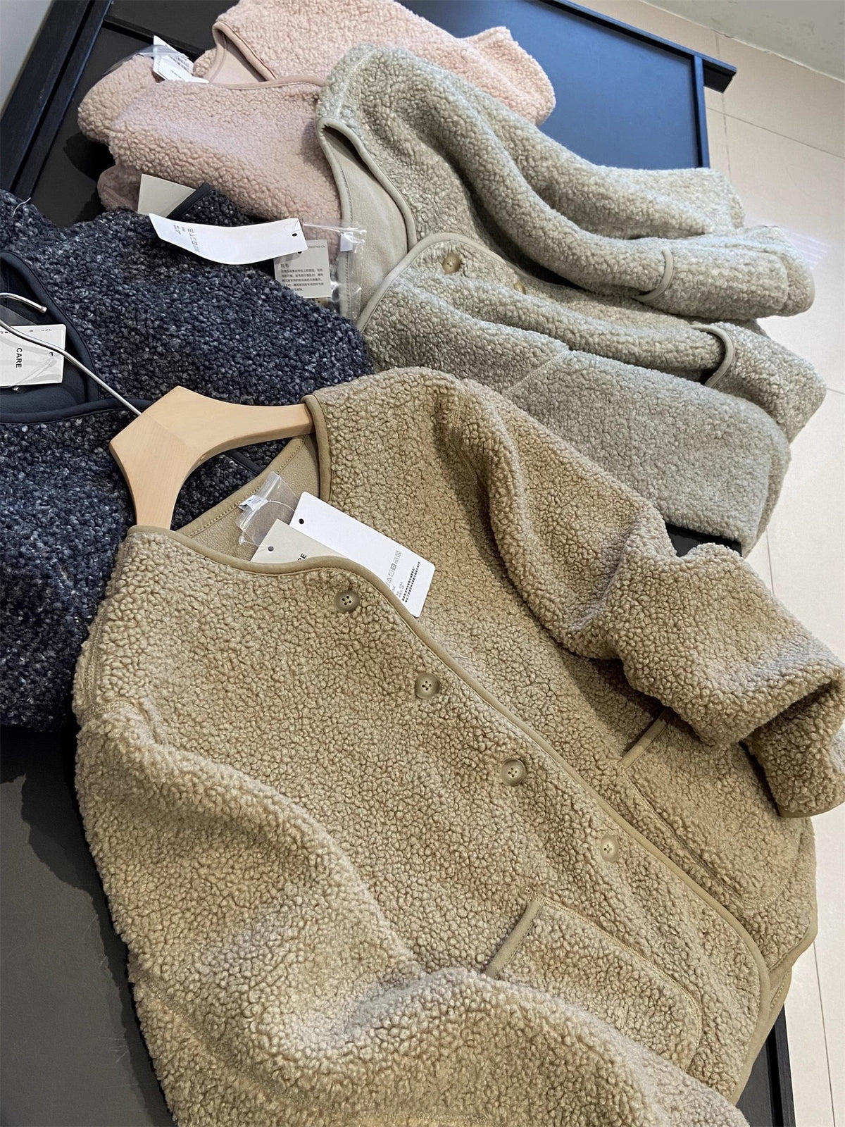 Women's imitation mohair velvet thick windproof short coat