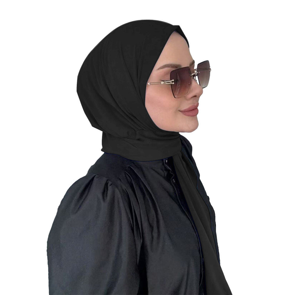 Pure color headscarf hat woman