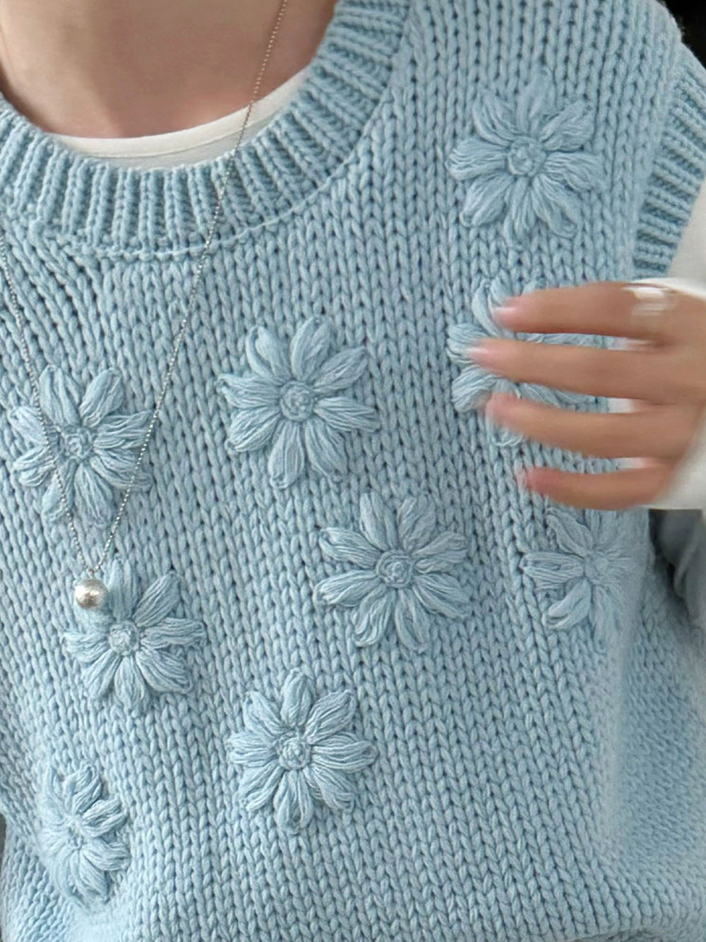 Women Lace Knit Vest
