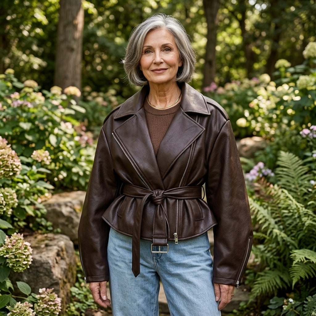 Leather jacket woman